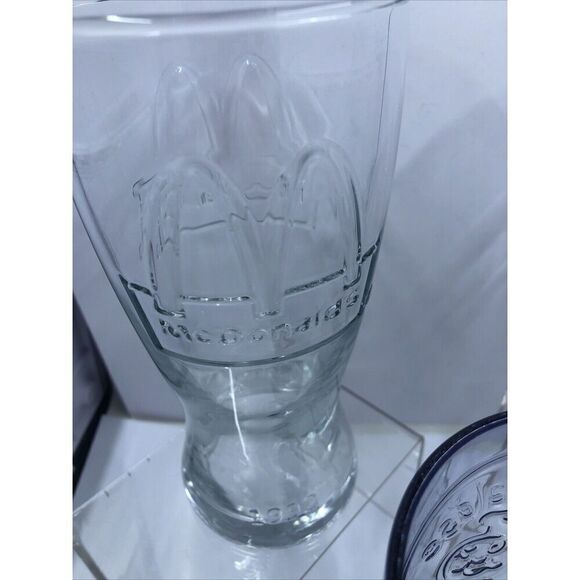 Set Of 3 McDonalds Drinking Glasses Speedee 1955 Purple 2x1992 Clear - Picture 4 of 16